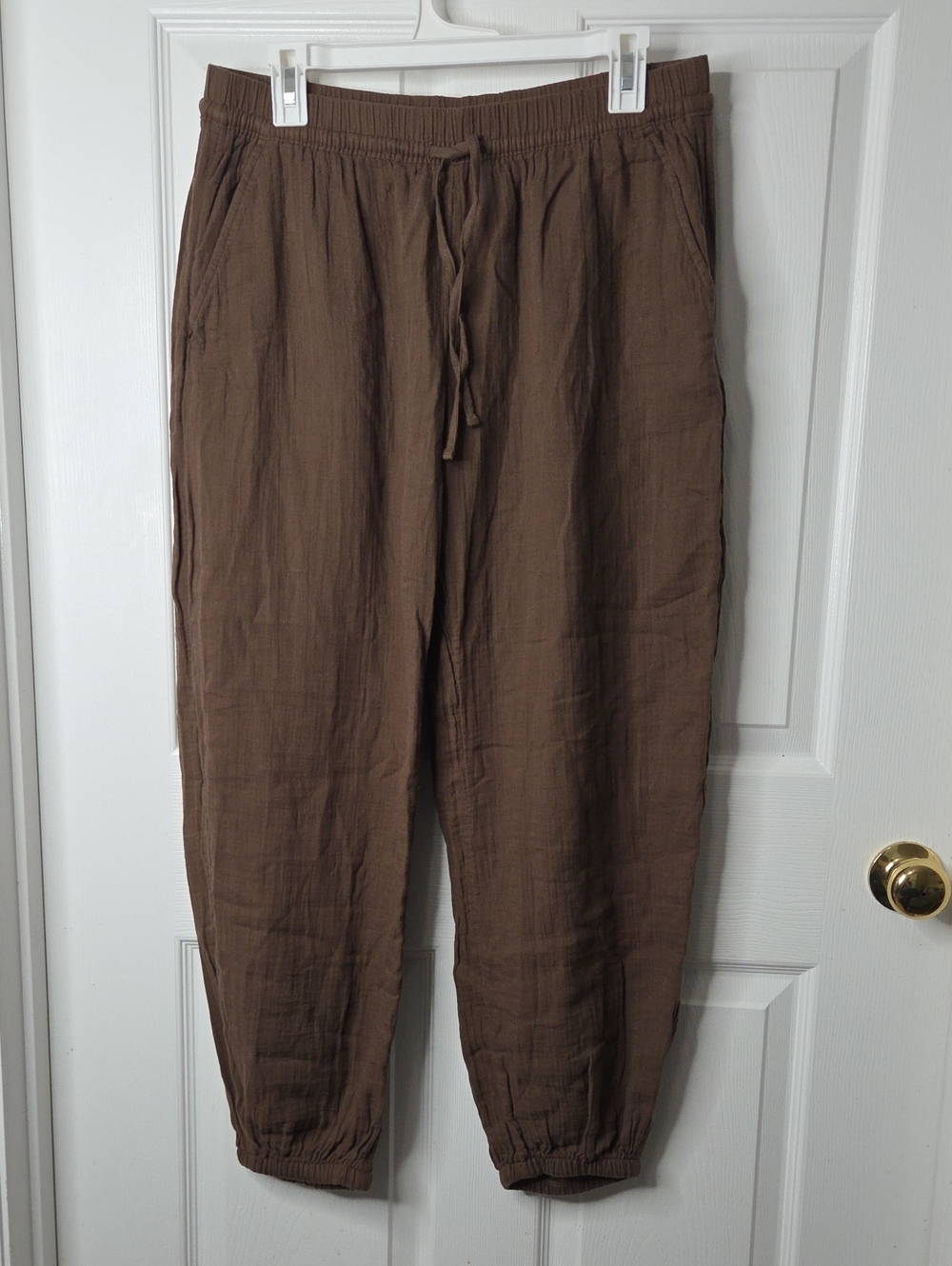 GAP Brown Wide-Leg Drawstring Pants